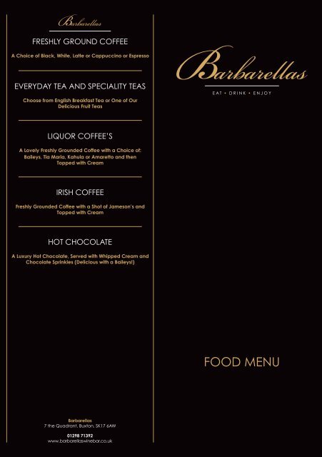 Barbarellas - UK Restaurant Menus