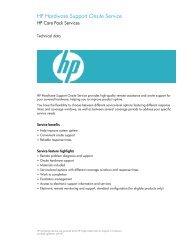 HP Hardware Support Onsite Service - HP Care Pack services data ...