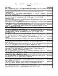 September 29, 2006 - Construction Equipment and Truck Auction