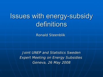 Issues with energy-subsidy definitions - UNEP