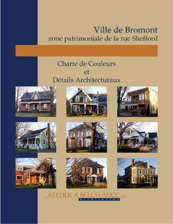 Zone patrimoniale charte des couleurs et details - Ville de Bromont