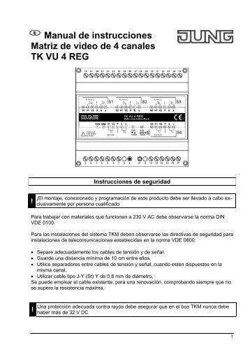 Videoporteros JUNG TKM MATRIZ DE VIDEO TK ... - Jungiberica.net