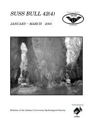 Volume 42(4) - Sydney University Speleological Society - Australian ...