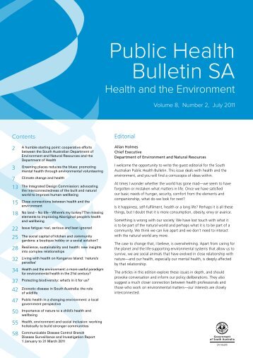Public Health Bulletin SA - Volume 8, Number 2, July 2011