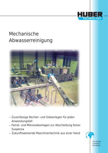 Mechanische Abwasserreinigung - Hans Huber AG