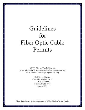 Guidelines for Fiber Optic Cable Permits - Virginia Department of ...