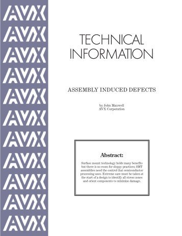 Assembly Induced Defects - AVX