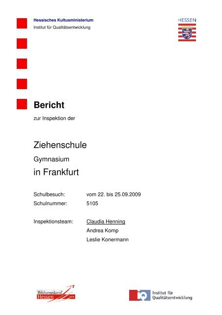 Bericht zur Inspektion der Ziehenschule in Frankfurt