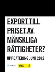 Export till priset av mÃ¤nskliga rÃ¤ttigheter - Uppdatering juni 2012