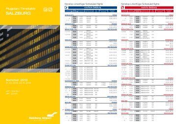 Flugplan Salzburg Sommer 2013 - Berchtesgadener Land