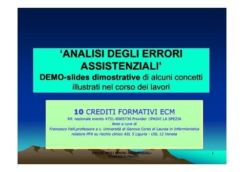 SLIDE DIMOSTRATIVE [modalitÃ  compatibilitÃ ] - IPASVI - La Spezia