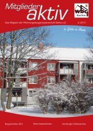 Das neue Magazin ist da! - Wohnungsbaugenossenschaft Gotha eG