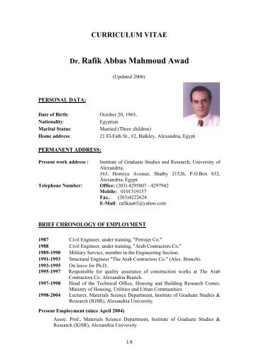 Dr. Rafik Abbas Mahmoud Awad - Alexandria University
