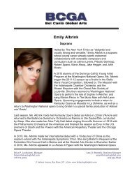 Emily Albrink Bio - Bel Canto Global Arts, LLC