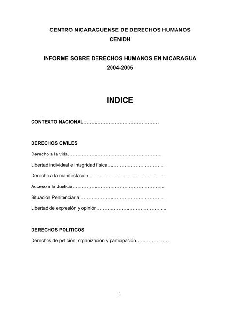 Informe sobre situacion de derechos humanos en ... - UPNFM