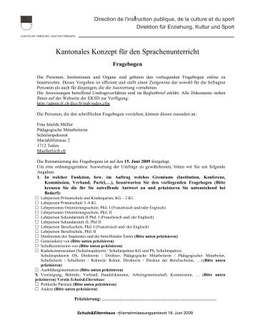 Kantonales Konzept für den Sprachenunterricht - Schule und ...