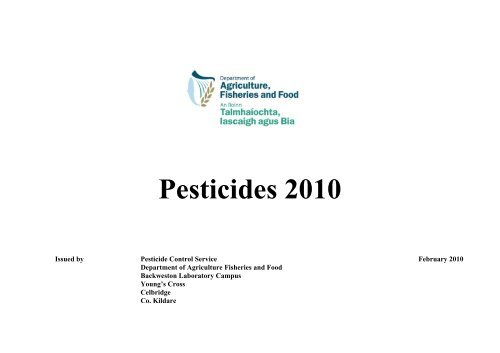 Pesticides 2010 - Pesticide Control Service - Department of Agriculture