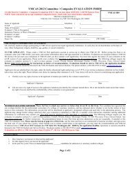 VMCAS 2012 Committee / Composite EVALUATION FORM