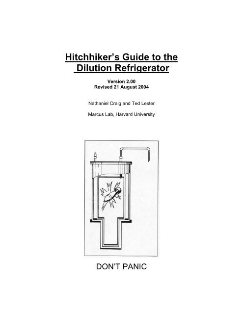 Hitchhiker's Guide to the Dilution Refrigerator - Harvard University ...