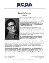 Benjamin Pionnier Press Kit - Bel Canto Global Arts, LLC