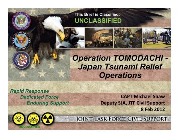 Operation TOMODACHI - Japan Tsunami Relief Operations
