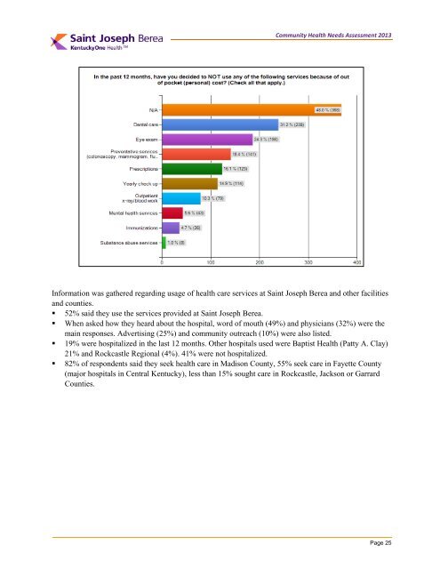 Community Health Needs Assessment 2012 - Saint Joseph Hospital