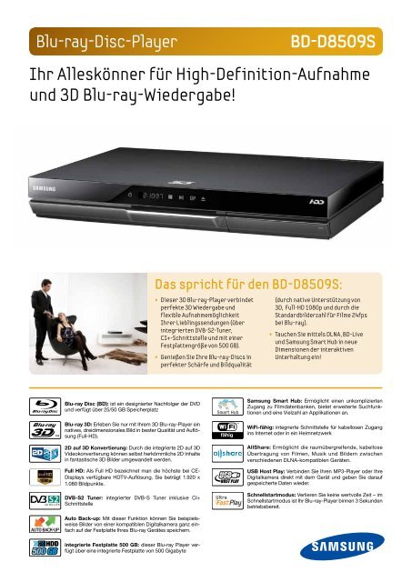 Blu-ray-Disc-Player BD-D8509S Ihr AlleskÃƒÂ¶nner fÃƒÂ¼r High-Definition ...