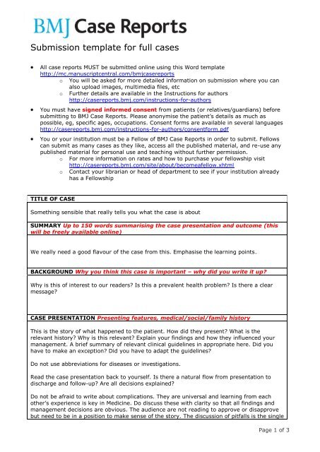 BMJ Case reports: template with hints and tips - Homerton University ...