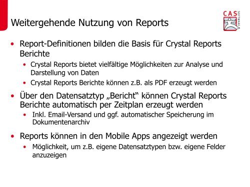 Klare Transparenz: Analysen mit CAS genesisWorld - CAS Mittelstand