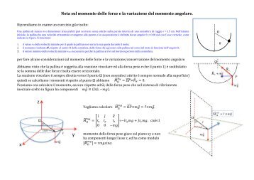 appunti del docente sul momento della quantita' di moto della pallina