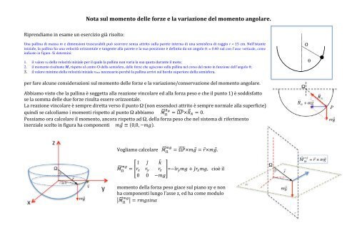 Momento Della Quantità Di Moto Meccanica Razionale