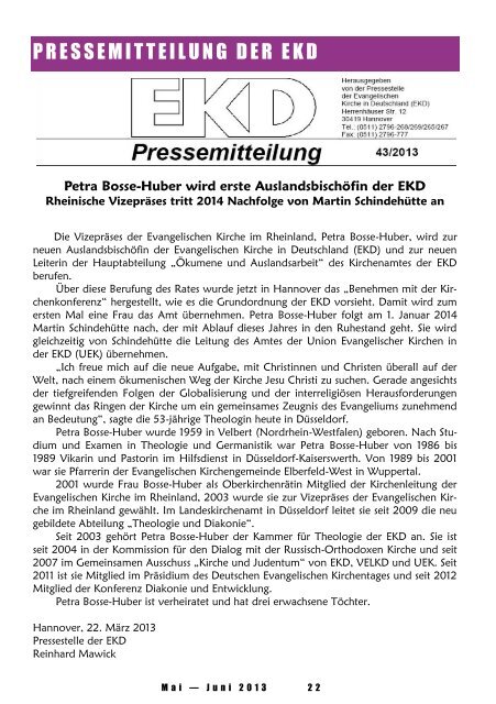 Aktueller Gemeindebrief (Mai-Juni) - in der deutschsprachigen ...