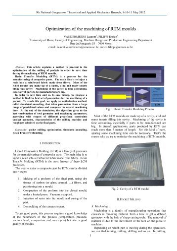 optimization of the machining of RTM moulds - MECA