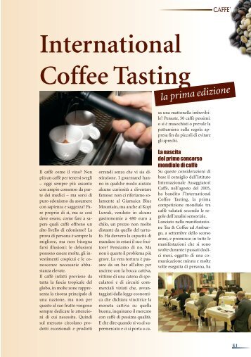 International Coffee Tasting - Centro Studi Assaggiatori