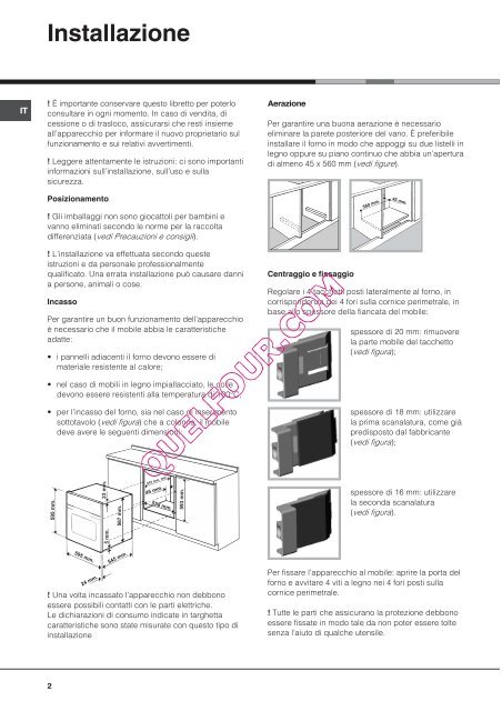 Istruzioni per l'uso - Quel four