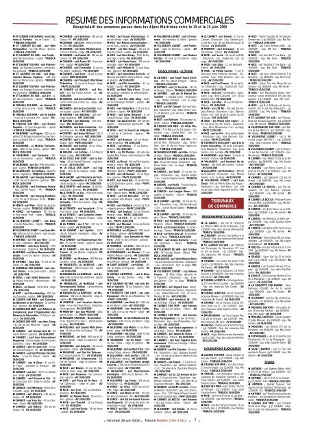 491 ANNONCES.indd - Tribune Bulletin CÃ´te d'Azur