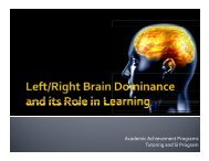 Left-Right Brain Dominance - Academic Achievement Programs