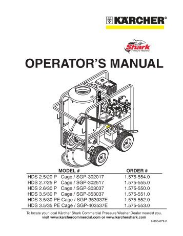 exploded view parts list - Shark Pressure Washers