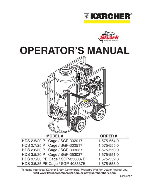 exploded view parts list - Shark Pressure Washers