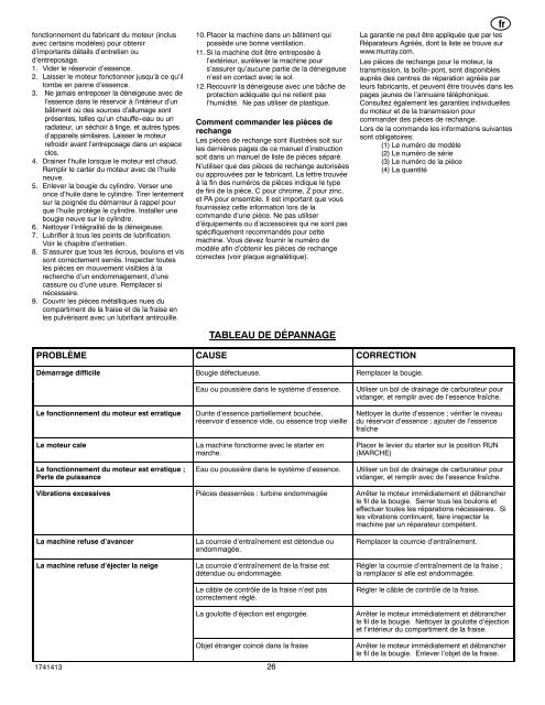 Instruction Book - Snowthrower Model 6210701x54NA ... - Canadiana