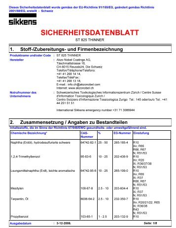 SICHERHEITSDATENBLATT