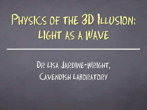 Physics of the 3D Illusion: Light as a Wave