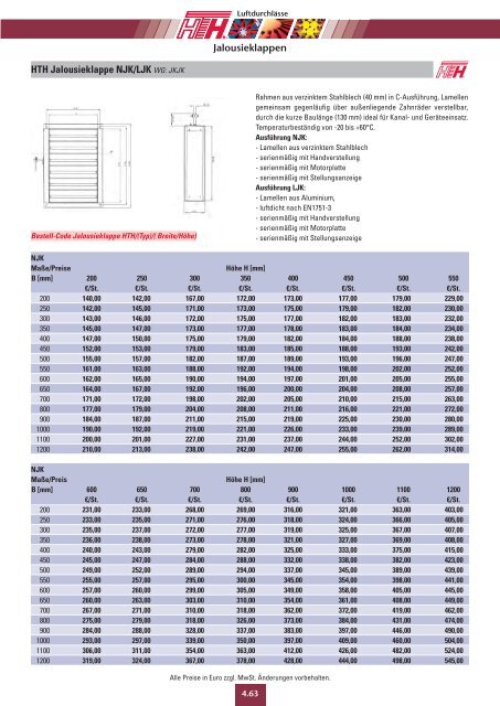 04 Technische Preisliste 2011 - Felderer