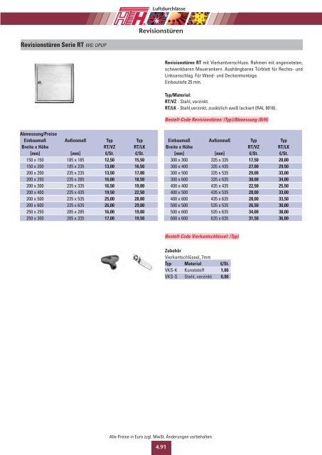 04 Technische Preisliste 2011 - Felderer