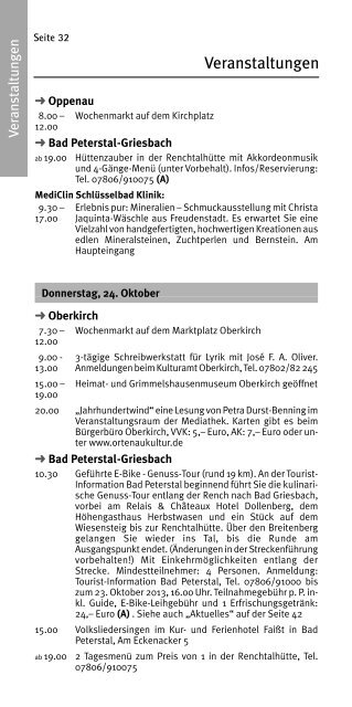 Oktober 2013 - Bad Peterstal-Griesbach