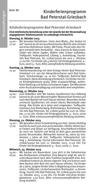 Oktober 2013 - Bad Peterstal-Griesbach