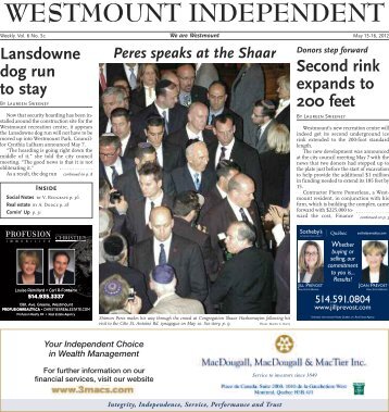 May 15 - Westmount Independent