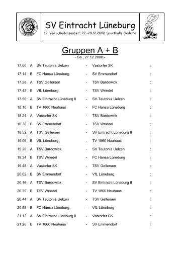 Gruppe B - SV Eintracht Lüneburg