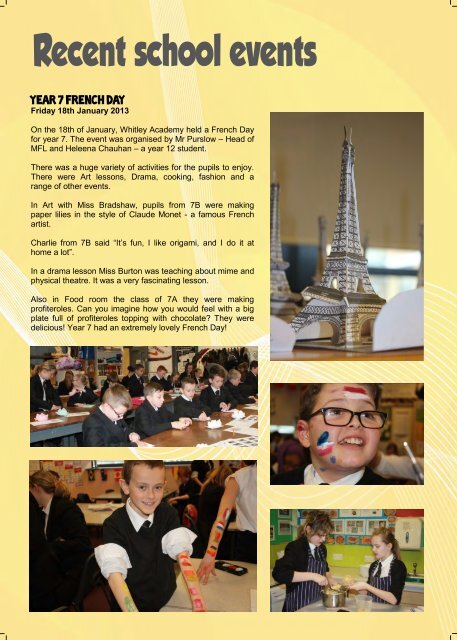 Easter Newsletter 2013 - Whitley Academy