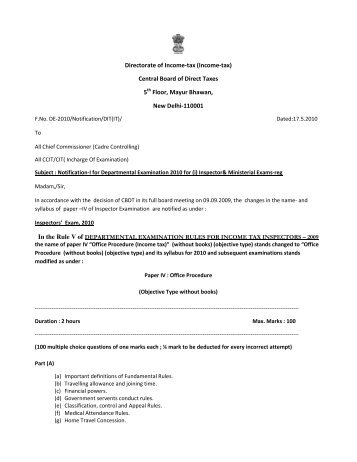 Notification - Income Tax Department